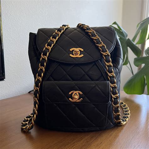 chanel vintage quilted cc backpack|Chanel classic bag online shop.